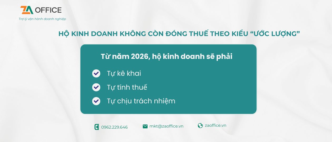 Hộ kinh doanh đóng thuế 2026 gồm những loại nào GTGT TNCN quy định mới