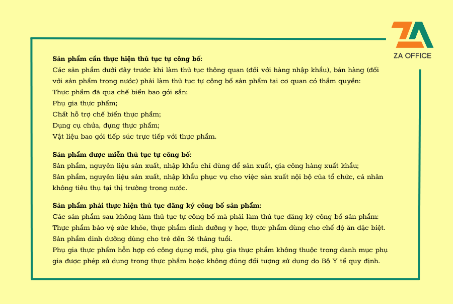 QUY ĐỊNH CHUNG VỀ TỰ CÔNG BỐ SẢNG PHẨM