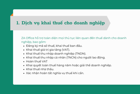 DỊCH VỤ KHAI THUẾ - GIẢI PHÁP HIỆU QUẢ CHO DOANH NGHIỆP VÀ CÁ NHÂN