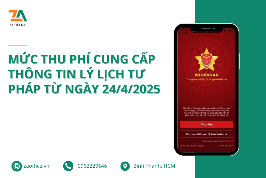 MỨC THU PHÍ CUNG CẤP THÔNG TIN LÝ LỊCH TƯ PHÁP TỪ NGÀY 2442025